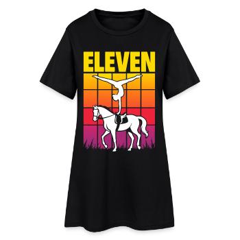Eleven Equestrian Vaulting Voltigieren - Frauen T-Shirt-Kleid - Schwarz - Vorne
