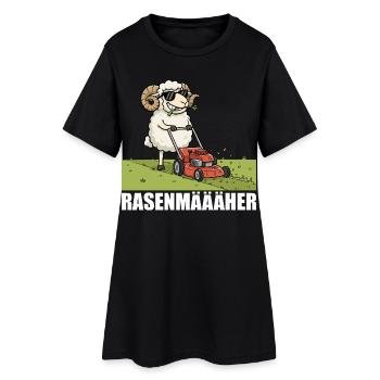Moutons drôles tondant pelouse - Jardinier tondeur à pelouse - Robe T-shirt Femme - noir - Devant