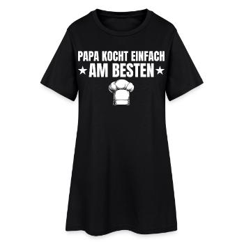 Papa kocht einfach am besten - Vatertag Koch - Frauen T-Shirt-Kleid - Schwarz - Vorne