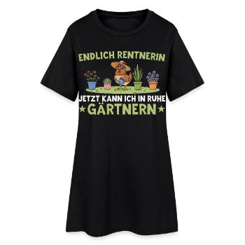 Pensionnaire. Maintenant je peux jardiner en paix - Robe T-shirt Femme - noir - Devant