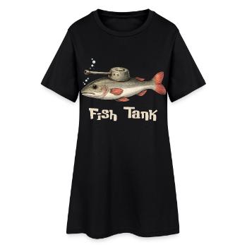 Aquarium – Jeu de mots drôles de poissons - Robe T-shirt Femme - noir - Devant