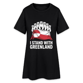 Je soutiens le Groenland. Faites disparaître l’Amérique. - Robe T-shirt Femme - noir - Devant