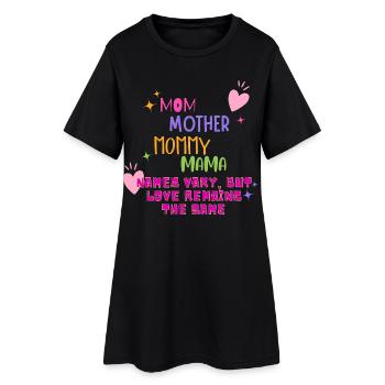 Cute Mom Names Vary Love Remains mother's day gift - Women’s T-Shirt Dress - black - Front