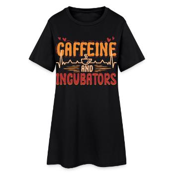 Infirmière en néonatologie Caféine et incubateurs - Robe T-shirt Femme - noir - Devant