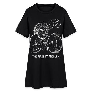 Le premier problème informatique - Robe T-shirt Femme - noir - Devant