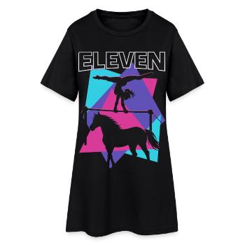 Don de gymnaste de saut pour le 11e anniversaire des chevaux - Robe T-shirt Femme - noir - Devant