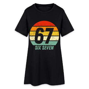 67 Six Sept - Robe T-shirt Femme - noir - Devant
