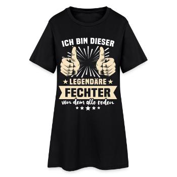 Fechter Sprüche - Frauen T-Shirt-Kleid - Schwarz - Vorne