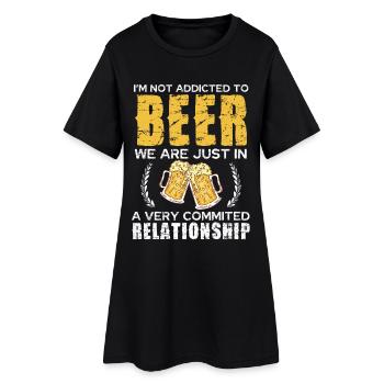 Relation amoureuse de bière Chemise blague - Robe T-shirt Femme - noir - Devant