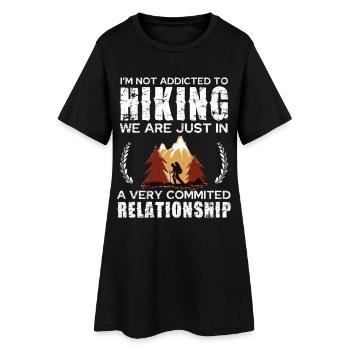 Engagement de randonnée : design de t-shirts - Robe T-shirt Femme - noir - Devant