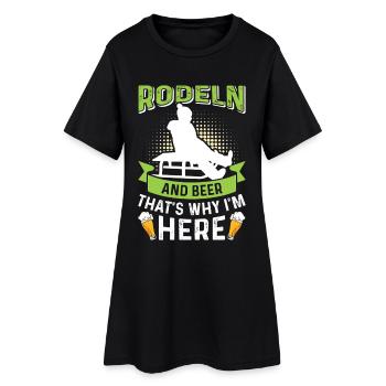 Chauffeur de bobsleigh LUGE ET BIÈRE C’EST POUR ÇA QUE JE SUIS LÀ - Robe T-shirt Femme - noir - Devant