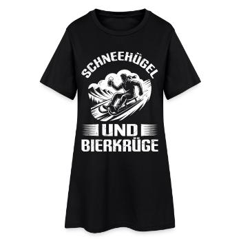 Piste de luge COLLINES DE NEIGE ET CHOPES DE BIÈRE DRÔLES - Robe T-shirt Femme - noir - Devant