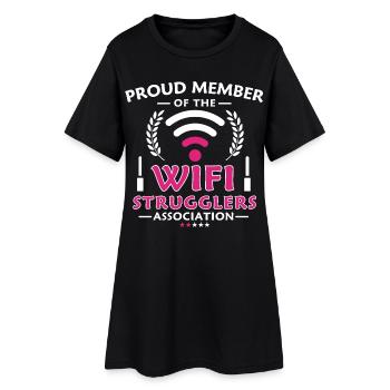 Membre fier de l’Association des Lutteurs du Wifi - Robe T-shirt Femme - noir - Devant