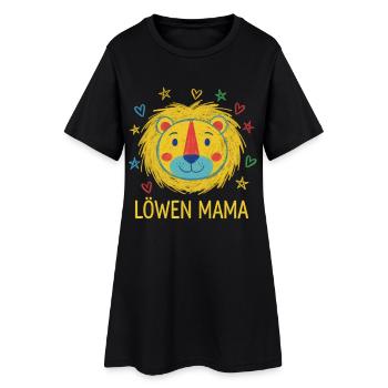 Dessin de la maman du lion et de l’enfant - Robe T-shirt Femme - noir - Devant