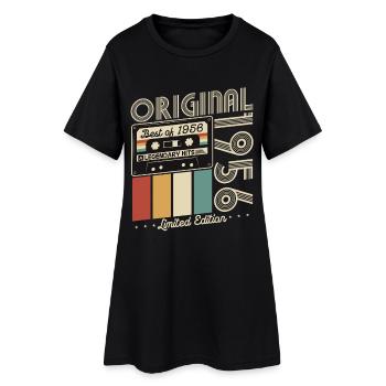 Original 1956 Vintage Vintage Anniversaire Rétro - Robe T-shirt Femme - noir - Devant