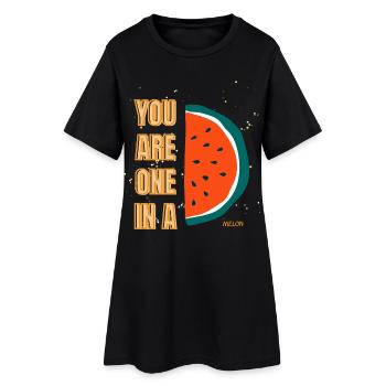 C’est drôle, tu es un dans une pastèque, pastèque, fruit de jeu de mots - Robe T-shirt Femme - noir - Devant
