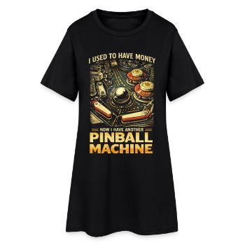 Joueur de flippers machine à flipper - Robe T-shirt Femme - noir - Devant