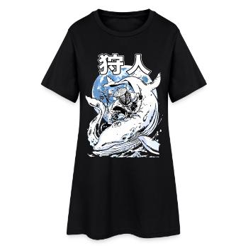 Bataille de baleines japonaises – Ukiyo-e Marine Art - Robe T-shirt Femme - noir - Devant