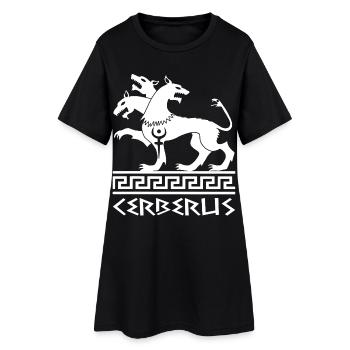White Cerberus Dog - Women’s T-Shirt Dress - black - Front