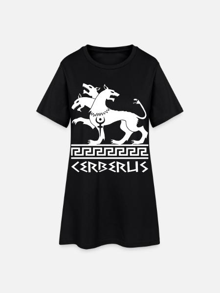 White Cerberus Dog - Women’s T-Shirt Dress - black