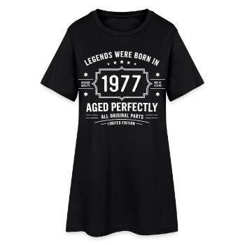 Millésime original 1977 | Cadeau d’anniversaire 1977 - Robe T-shirt Femme - noir - Devant