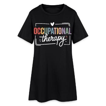 Typographie de l’ergothérapie colorée - Robe T-shirt Femme - noir - Devant