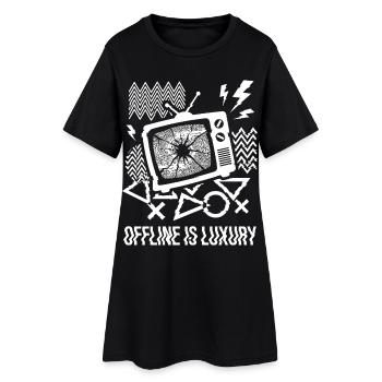 Hors ligne, c’est une télévision de luxe glitch - Robe T-shirt Femme - noir - Devant