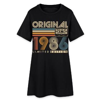 40. Geburtstag Retro Geschenk 1986 Jahrgang  - Frauen T-Shirt-Kleid - Schwarz - Vorne