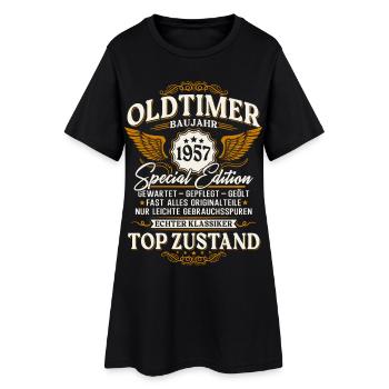 Cadeau d’anniversaire rétro vintage 1957 - Robe T-shirt Femme - noir - Devant