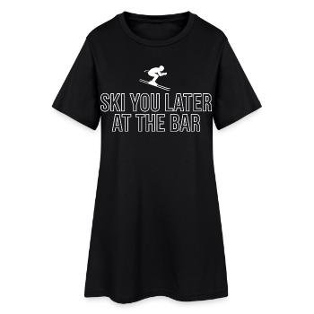 Skier plus tard au bar – Après Ski Design - Robe T-shirt Femme - noir - Devant