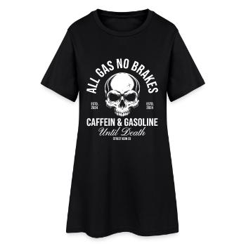 All Gas No Brakes Skull – Caffein & Gasoline Desig - Frauen T-Shirt-Kleid - Schwarz - Vorne