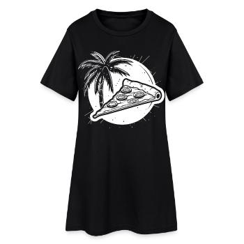 Graphique de pizza - Robe T-shirt Femme - noir - Devant