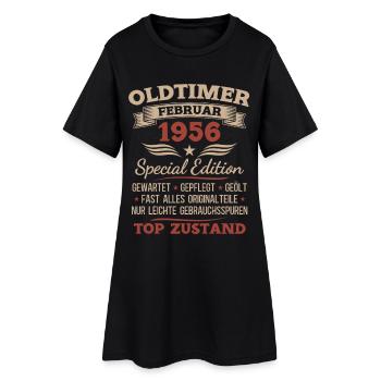 70e anniversaire Homme Millésime 1956 Février - Robe T-shirt Femme - noir - Devant