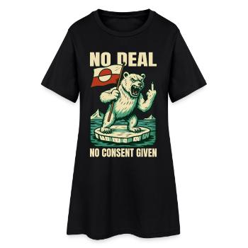 Pas d’accord, pas de consentement, chemise du Groenland - Robe T-shirt Femme - noir - Devant