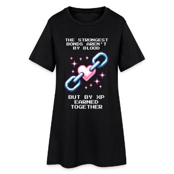 Gang le plus fort : XP au lieu de sang | Famille Patchwork - Robe T-shirt Femme - noir - Devant