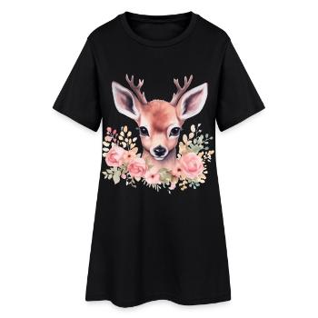 Motif traditionnel de cerf et de biche pour costumes féminins – Traditionnel - Robe T-shirt Femme - noir - Devant