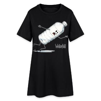 Cascade – Dessin animé de la bouteille d’eau qui tombe - Robe T-shirt Femme - noir - Devant