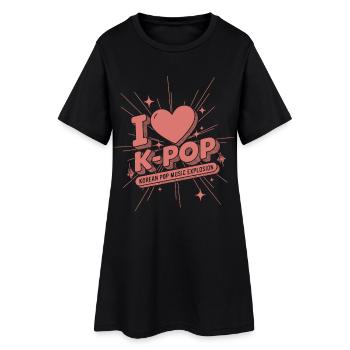 J’adore la K-Pop Pop Explosion de la musique pop coréenne Fans de Kpop - Robe T-shirt Femme - noir - Devant