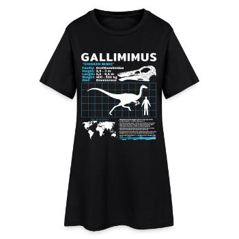 Fiche d’information sur le Gallimimus - Robe T-shirt Femme - noir - Devant