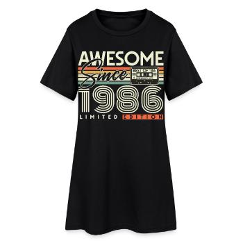40. Geburtstag Retro Geschenk 1986 Jahrgang  - Frauen T-Shirt-Kleid - Schwarz - Vorne
