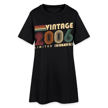 Vintage 2006 Jahrgang Geburtstagsgeschenk - Frauen T-Shirt-Kleid - Schwarz - Vorne