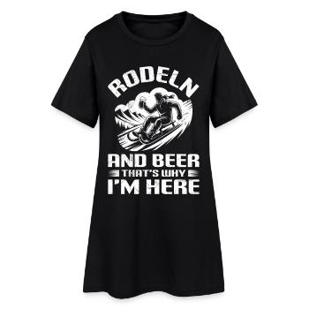 Luges LUGE ET CYCLISTES C’EST POUR ÇA QUE JE SUIS LÀ - Robe T-shirt Femme - noir - Devant