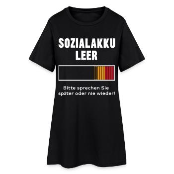 Batterie sociale vide - Conception de la batterie - Robe T-shirt Femme - noir - Devant