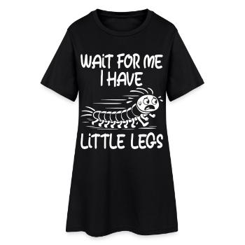 Courtes jambes, mille-pattes, mèmes, randonnée, jogging - Robe T-shirt Femme - noir - Devant