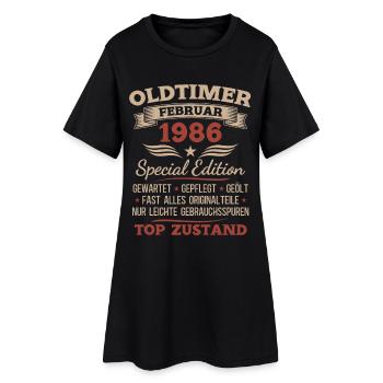 40th Birthday Man Vintage 1986 February - Women’s T-Shirt Dress - black - Front