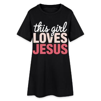Cette fille aime Jésus - Robe T-shirt Femme - noir - Devant