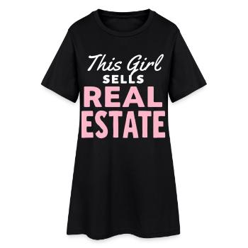 Cette fille vend de l’immobilier - Robe T-shirt Femme - noir - Devant