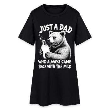 Bär mit Milch – Vatertier Spruch - Frauen T-Shirt-Kleid - Schwarz - Vorne