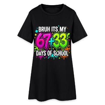 Mec, c’est mes 67 33 jours d’école - Robe T-shirt Femme - noir - Devant