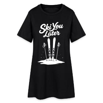 Skier plus tard : Drôle de dicton pour les skieurs - Robe T-shirt Femme - noir - Devant